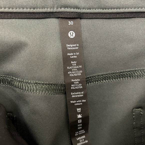 Lululemon ABC Men’s Slim 30x31 Green - Picture 4 of 5